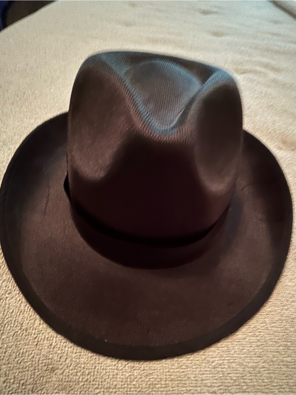 Classic Wide-Brim Black Fedora Hat (Halloween Gangster)